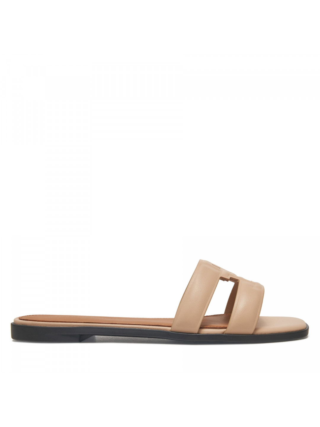 Nazouváky Tommy Hilfiger Th Logo Strap Mule FW0FW08671 Béžová